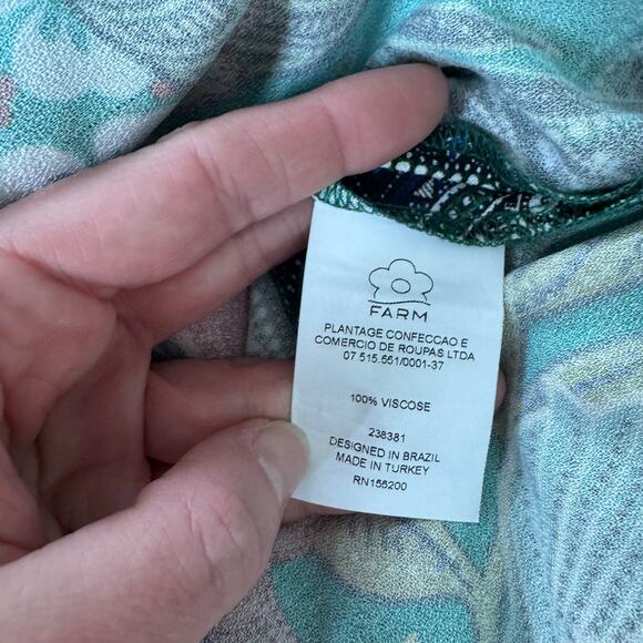 Farm Rio x Anthropologie Verdor Maxi Dress Green Floral - Picture 6 of 11